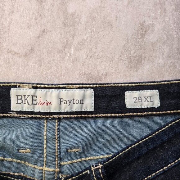 BKE Payton Straight Jeans High Waisted Dark Blue Casual Western Denim Sz 29 Long - Picture 9 of 11